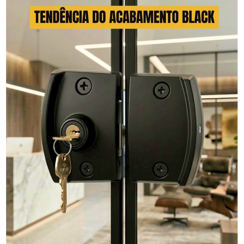 Fechadura de Porta de Correr 3530ou 1510X Vidro/ Vidro /Temperado /Blindex