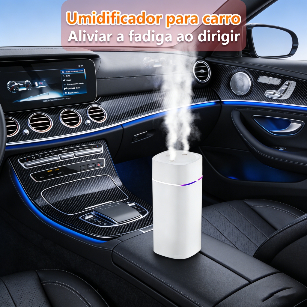 Umidificador De Ar Ultrassônico Grande ​Aromatizador Usb Com Bico Duplo Portátil Led De Ambiente