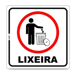 Placa Sinalização Lixeira Informativa Lixo Aviso Atenção Identificação Ps