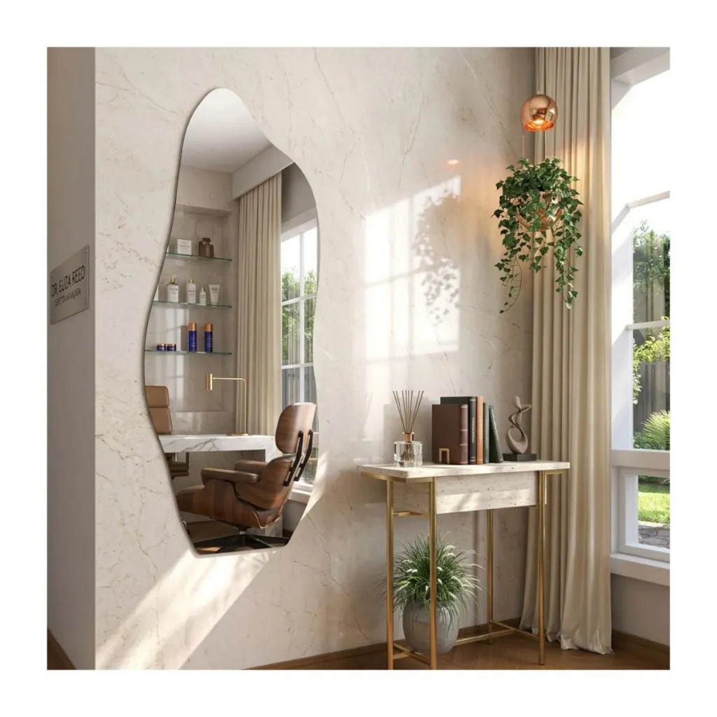 Espelho Orgânico 90x40 Corpo Inteiro Lapidado Com Suporte em Oferta na Shopee