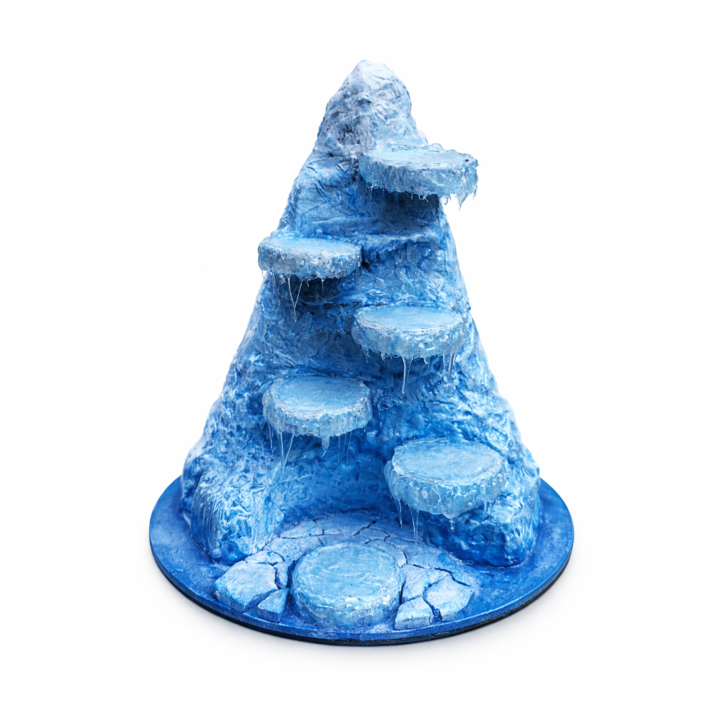 Diorama Montanha Gelo Expositor Miniaturas Heroclix Warhammer RPG