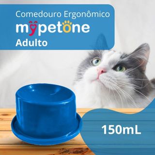 Comedouro Ergonômico Alto 150ml Mypetone Azul Adulto em Oferta na Shopee