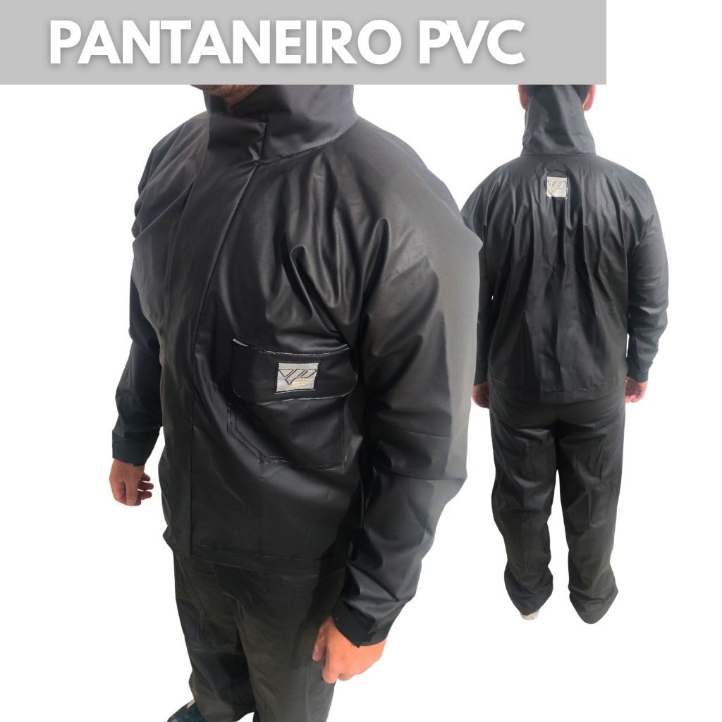 Capa de Chuva Pvc Econômico Gola e Bolso Pantaneiro Motoqueiro