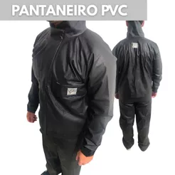 Capa de Chuva Pvc Econômico Gola e Bolso Pantaneiro Motoqueiro