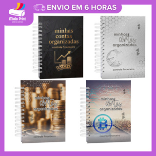 Caderno Controle Financeiro A5 Capa Dura | Planner 160 Páginas | Gastos, Despesas, Boletos e Cartão em Oferta na Shopee