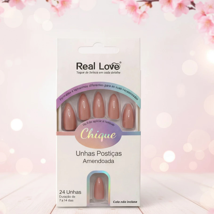 Unhas Postiças Almond Cores - Real Love