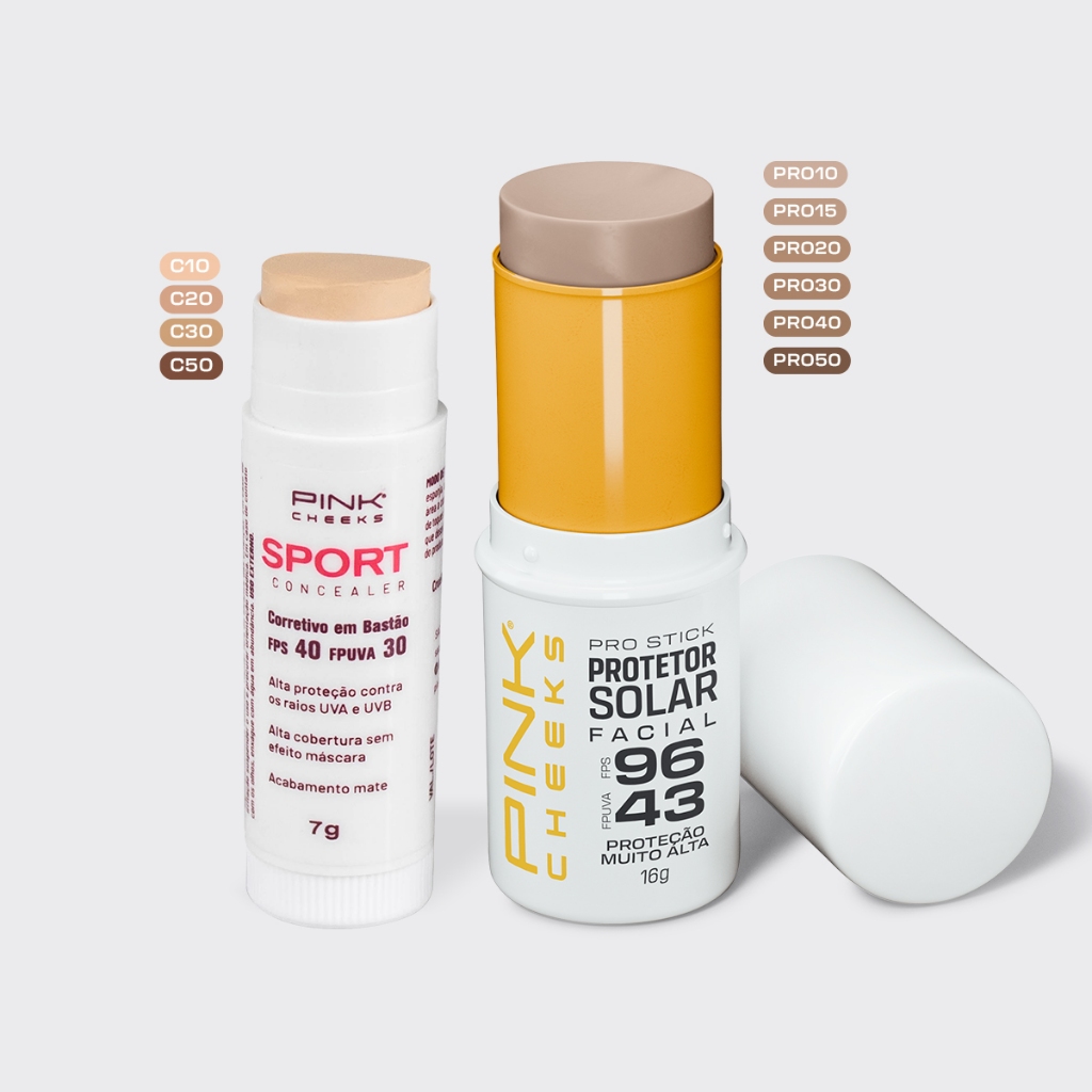 Proteção + Cobertura PINK CHEEKS - Pro Stick + Corretivo