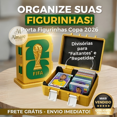 Porta Figurinhas Copa do Mundo 2026 Caixa Organizadora Edição Premium Exclusivo Brasil Copa FIFA2026
