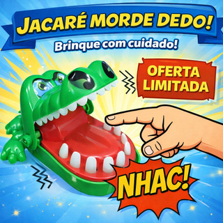 Jogo Crocodilo Morde Dedo Jacaré Dentista Brinquedo infantil Criança Aperta dente pirata pula