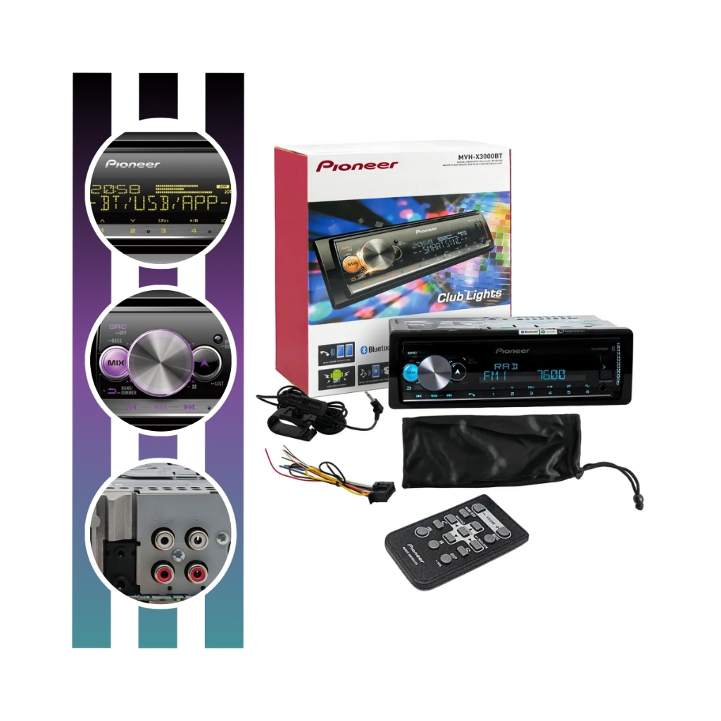 Som Automotivo Bluetooth Smart Sync MVH X3000BR Usb Pioneer