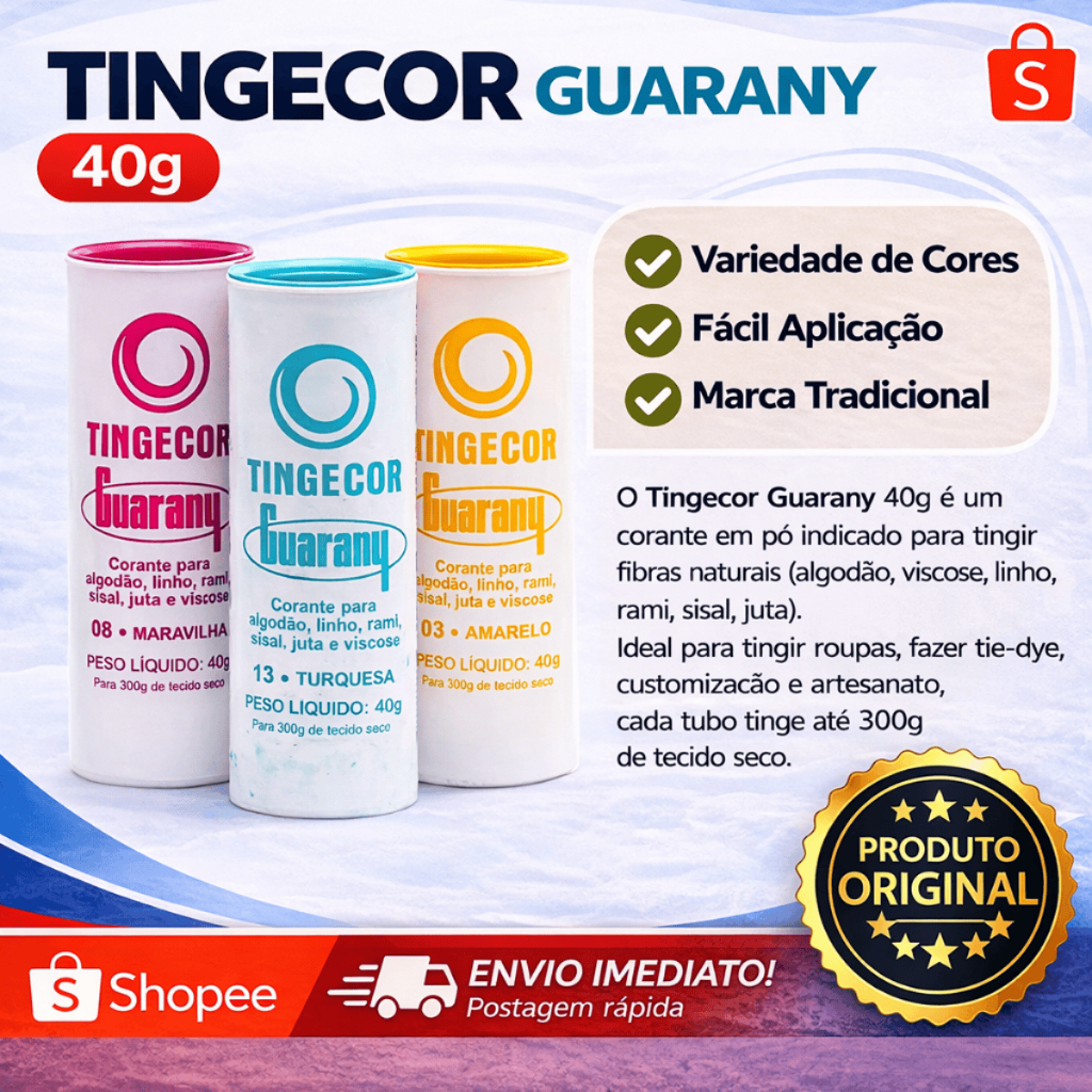 Tingecor Guaraní 40g - Ideal para Artesanato e Customização em Oferta na Shopee