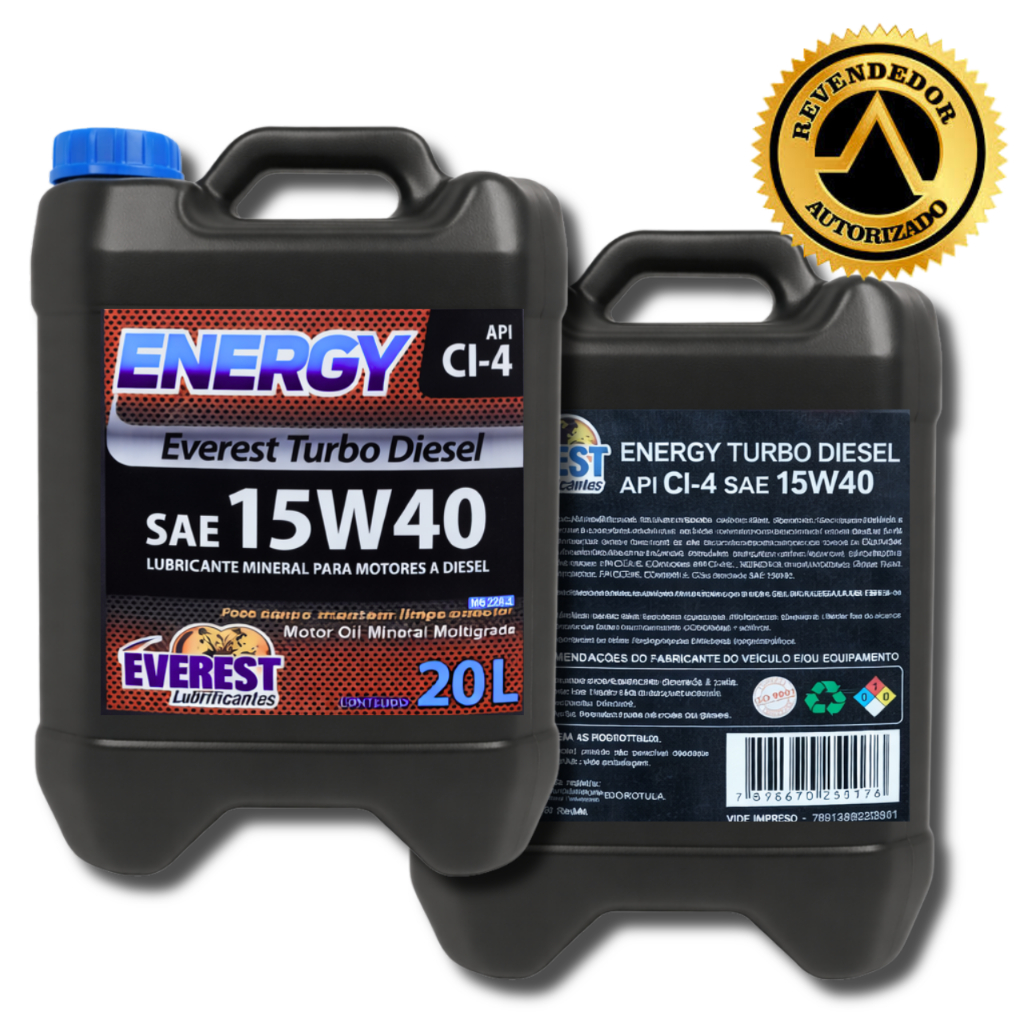 Óleo Motor Diesel 15w40 20L Multiviscoso para Alto Desempenho de Motores Pesados, Vans e Ônibus