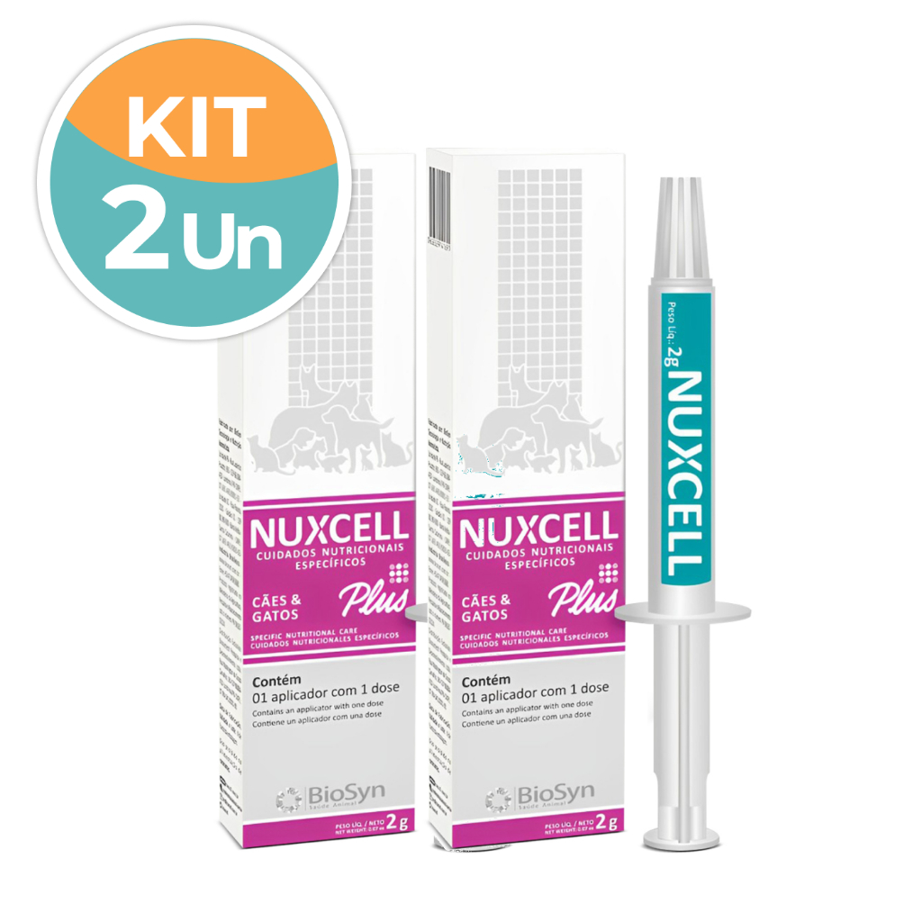 Kit 2 Nuxcell Plus Suplemento Vitamínico Para Cães Biosyn 2g