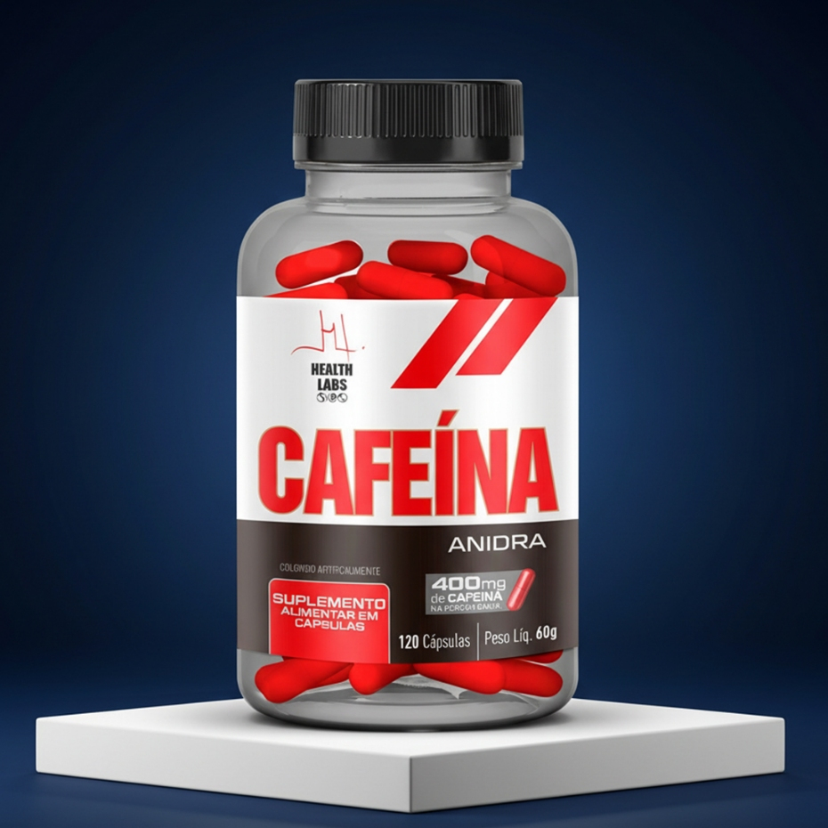 Cafeína 400mg 120 Capsulas Pre Treino Força Resistencia Energia Performance Academia Intensidade