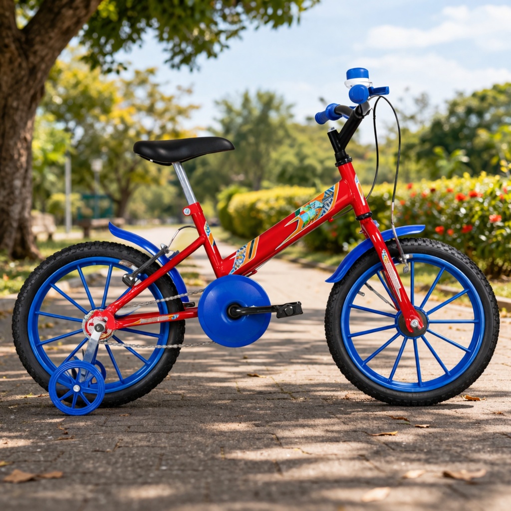 Bicicleta Infantil Ultra Bike T Kids Menino Vermelho Azul Aro 16 Rodinha Cestinha Buzina Masculino