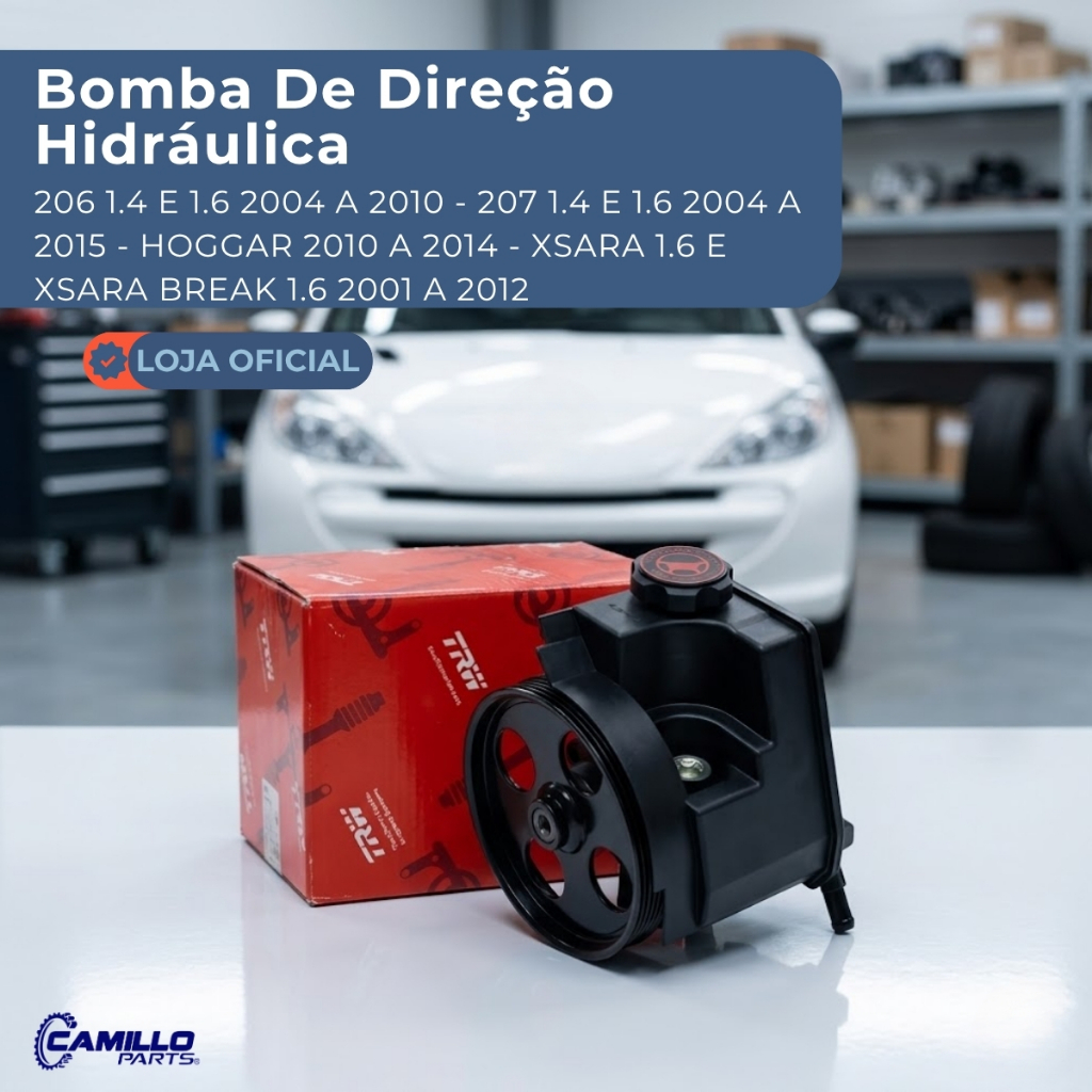 Bomba Direção Hidráulica Peugeot 206 207 Hoggar Xsara 1.6 2001 a 2015 TRW Com Reservatório