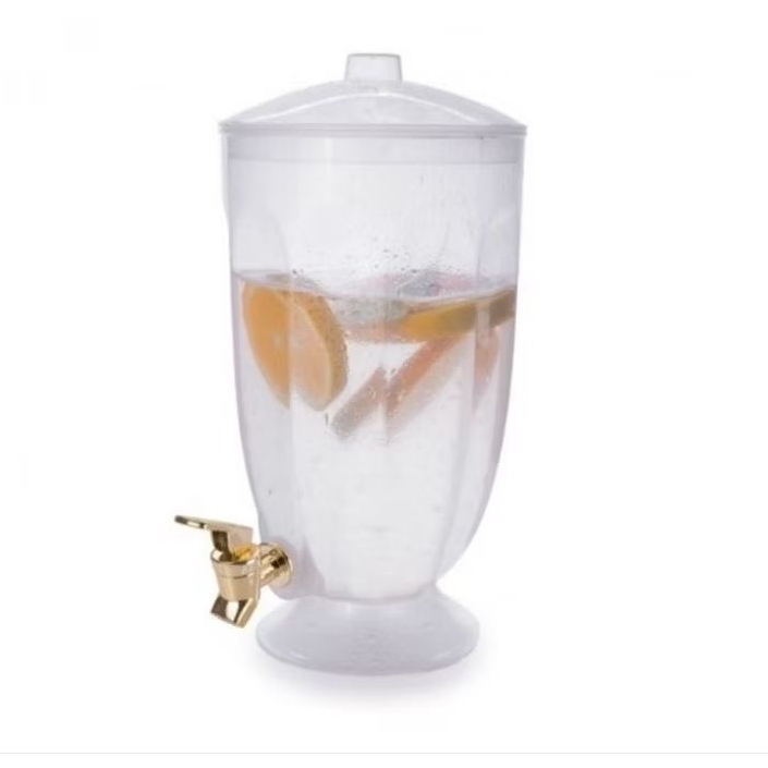 Suqueira 3,8 Litros Com Torneira Dispenser De Bebidas Plástico Resistente Jarra P/ Suco Água Festa Cozinha Transparente