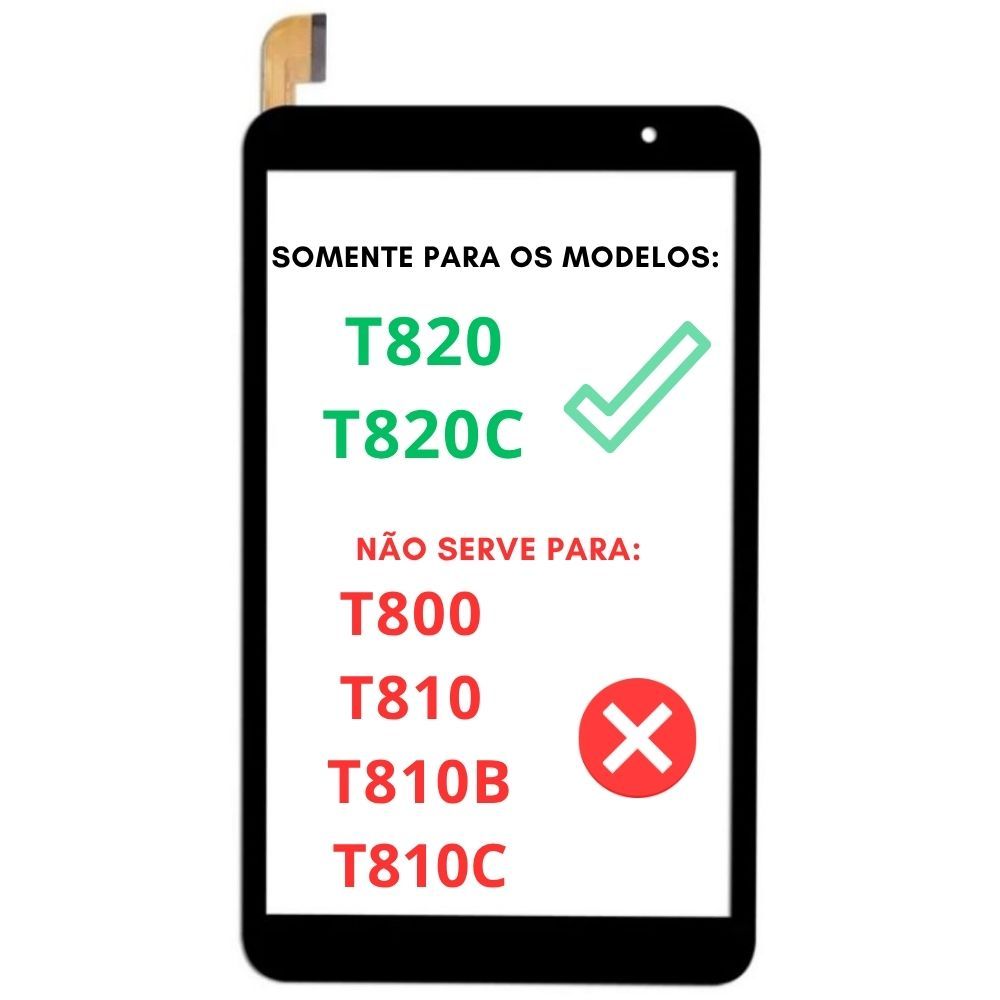 Touch Tela de Toque Vidro Positivo Governo T820 T820C Preto Flex 45 Vias (YJ2022PG080A2J1-FPC-V0) Não É Display em Oferta na Shopee