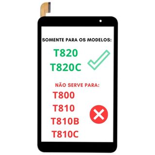 Touch Tela de Toque Vidro Positivo Governo T820 T820C Preto Flex 45 Vias (YJ2022PG080A2J1-FPC-V0) Não É Display em Oferta na Shopee