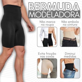 Bermuda Cinta Modeladora Masculina 4Barbatana De Aço Não Embola Alta Compressão Reduz Medidas Treino em Oferta na Shopee