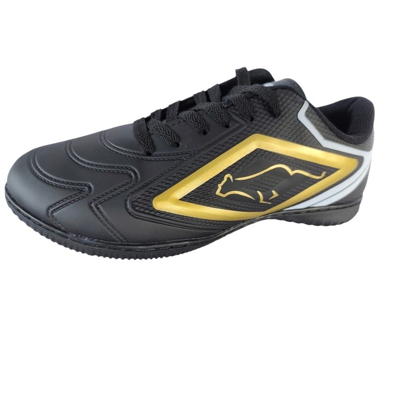 tenis chuteira futisal peto /ouro gue 09 quadra salao esporte lazer