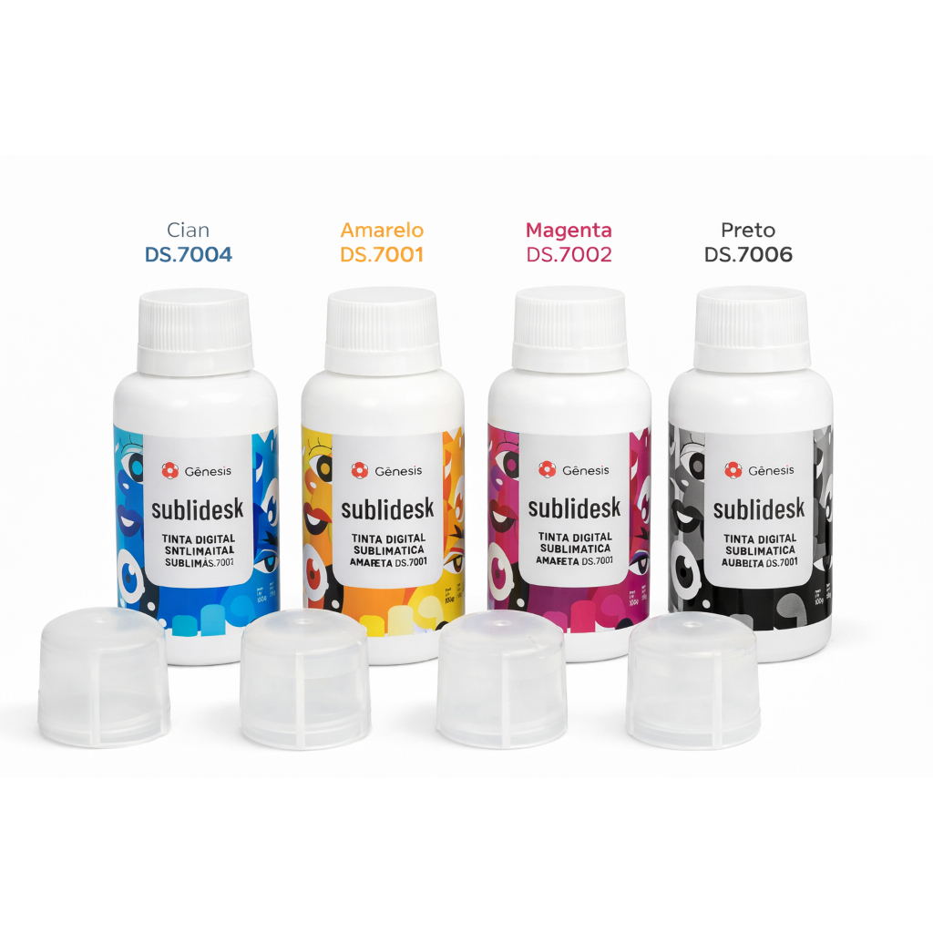 Kit 4 Tintas Genesis + Bico Dosador Adaptador Original Para Sublimacao 400ml para Impressora Epson  Eco-Tank