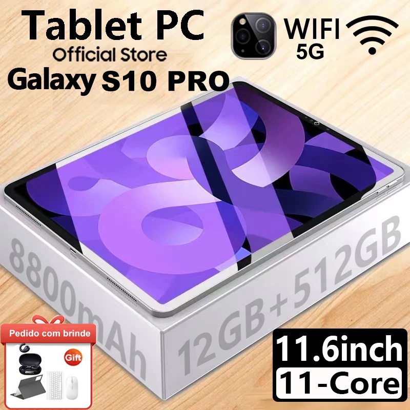 { Teclado e mouse}Tablet Tablet M10 Tablet 11,6"Tela Ips 120Hz12GB+512GB Tablet 5g Tablet Android - Miniatura 2