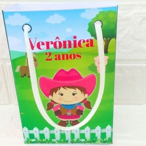 Sacolinhas Personalizadas Fazendinha Menina |Lembrancinhas Surpresa |Festa Infantil
