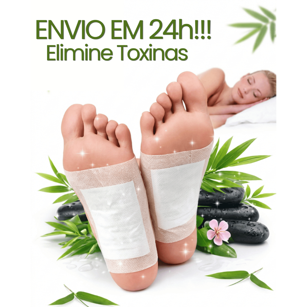 Kit Adesivo Natural Detox para os Pés Elimina Impurezas e Toxinas