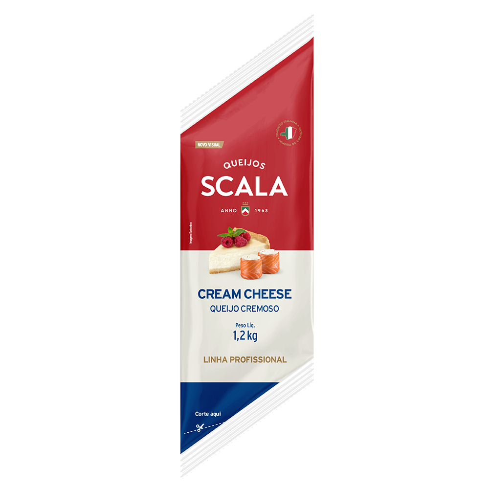 Cream Cheese Scala Bisnaga 1,2kg Sem Glúten -- Ideal para Lanchonetes/Padarias/Confeitarias