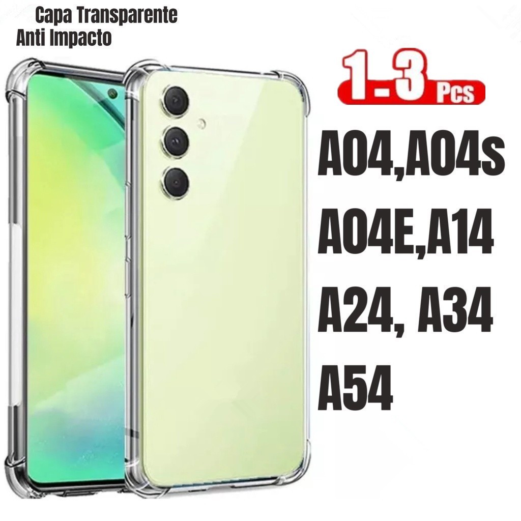 Capa Capinha Transparente Anti Impacto TPU Case Para Samsung Galaxy A04 4G A04S A04E A14 A24 A34 A54 5G