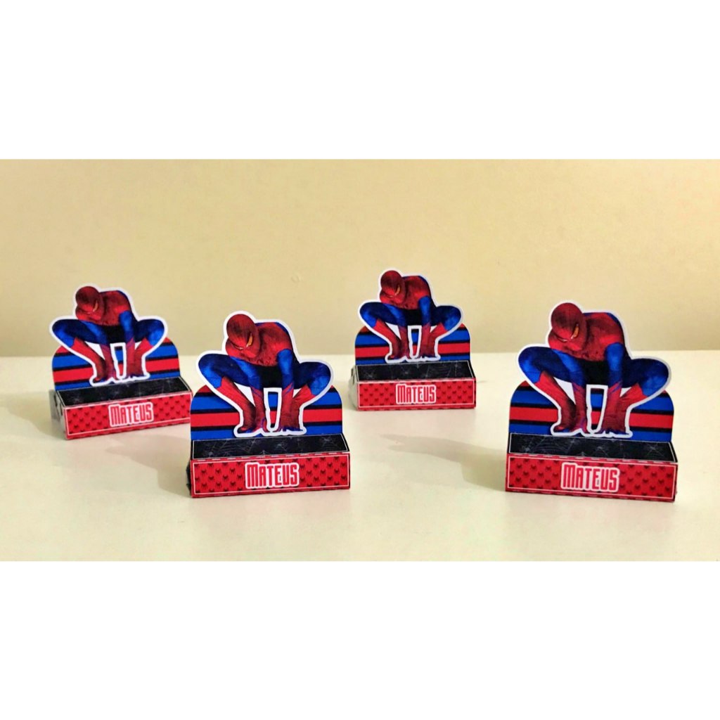 KIT CAIXINHAS PERSONALIZADAS | PORTA BIS DUPLO HOMEM ARANHA | LEMBRANCINHA