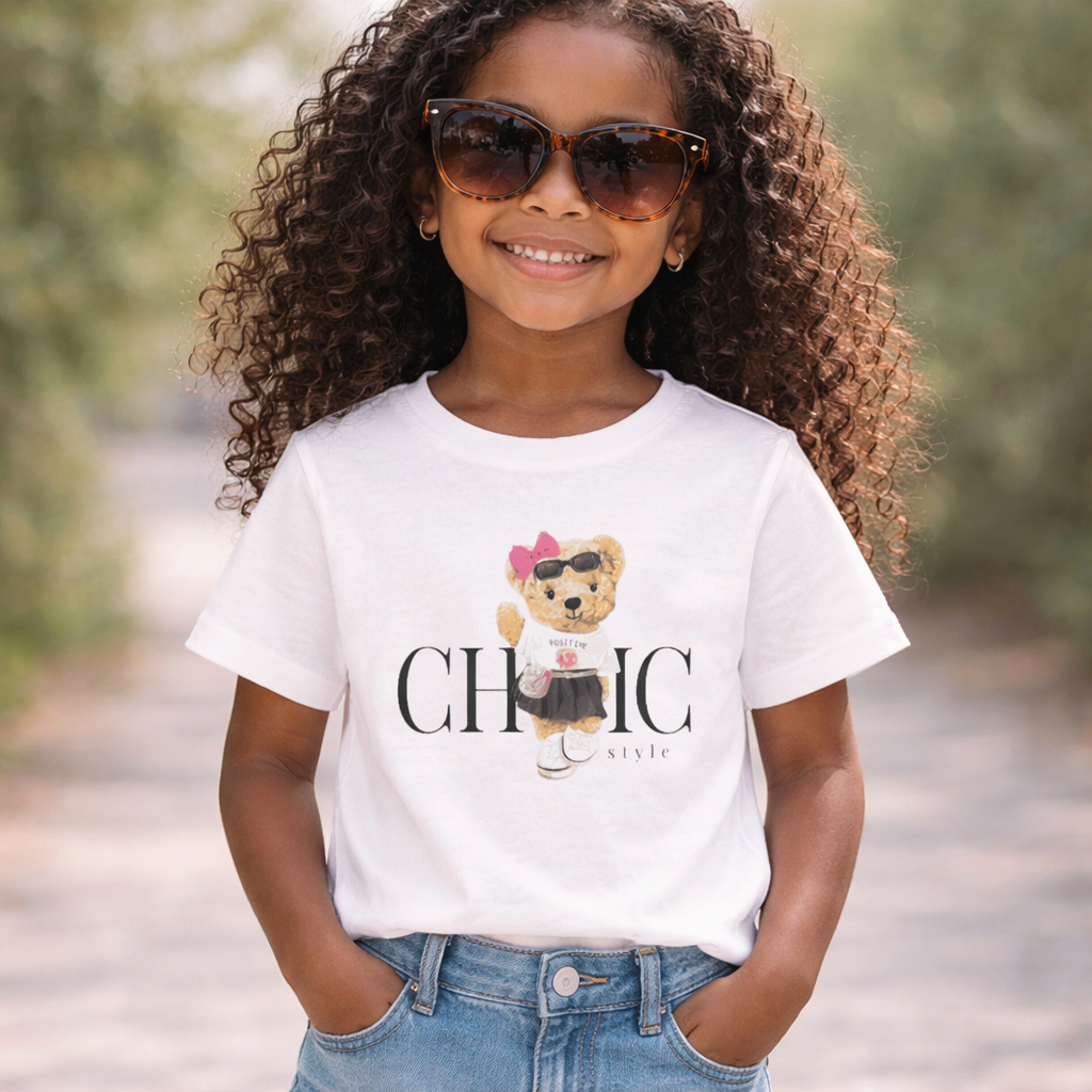 Camiseta Infantil Feminina 100% Algodão Confortável e Estilosa Tecido Macio Não Transparente Estampa