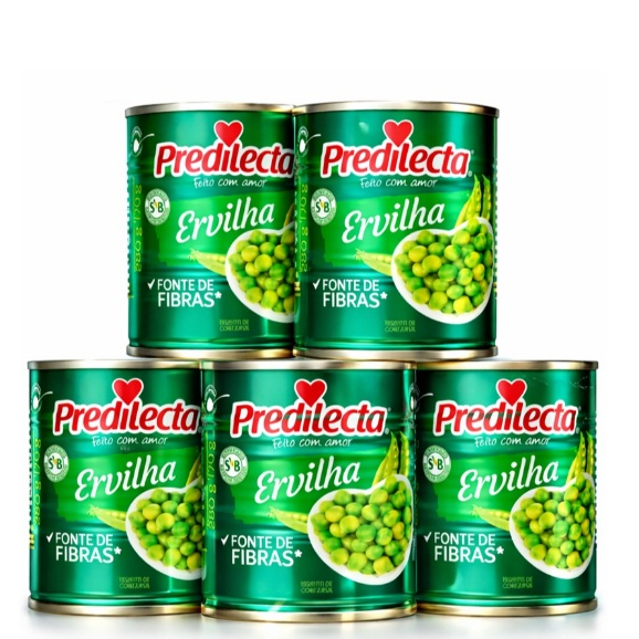 5 Latas de Ervilha Predilecta  170g em Oferta na Shopee