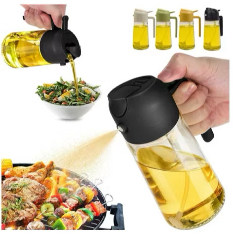 Spray Porta Azeite Vinagre 2em1 450ml-Galheteiro com Bico Dosadora-borrifador c/Dosador-azeiteiro dispenser liquidos