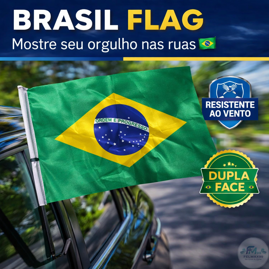 Bandeira Do Brasil Para Carro Copa Do Mundo Vidro Lateral Brasil Flag