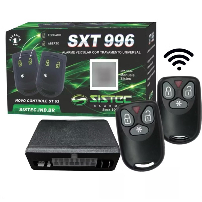 Alarme Automotivo Trava Controle Universal Sistec SXT 996 multi funções Função pânico Liga Desliga