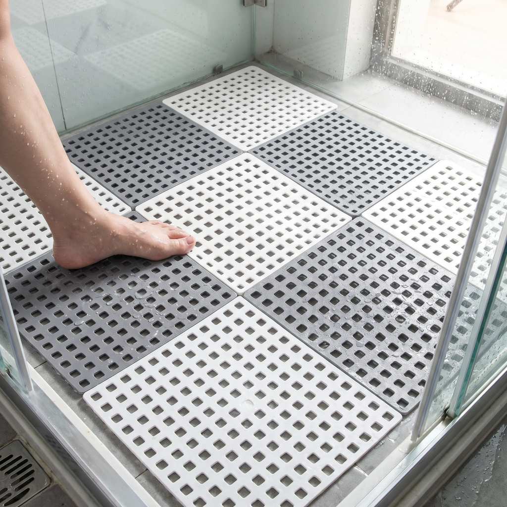 Kit Tapete Piso Estrado Antiderrapante 30x30cm Box Banheiro Piscina Modular Drenante Chuveiro Área Molhada Borracha
