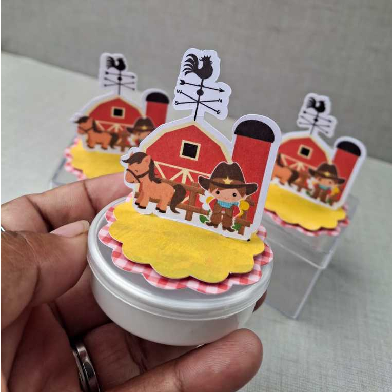 kit apliques 3D  em pé Fazendinha Menino  - Lembrancinhas - Caixinhas Personalizadas - Papelaria Personalizada