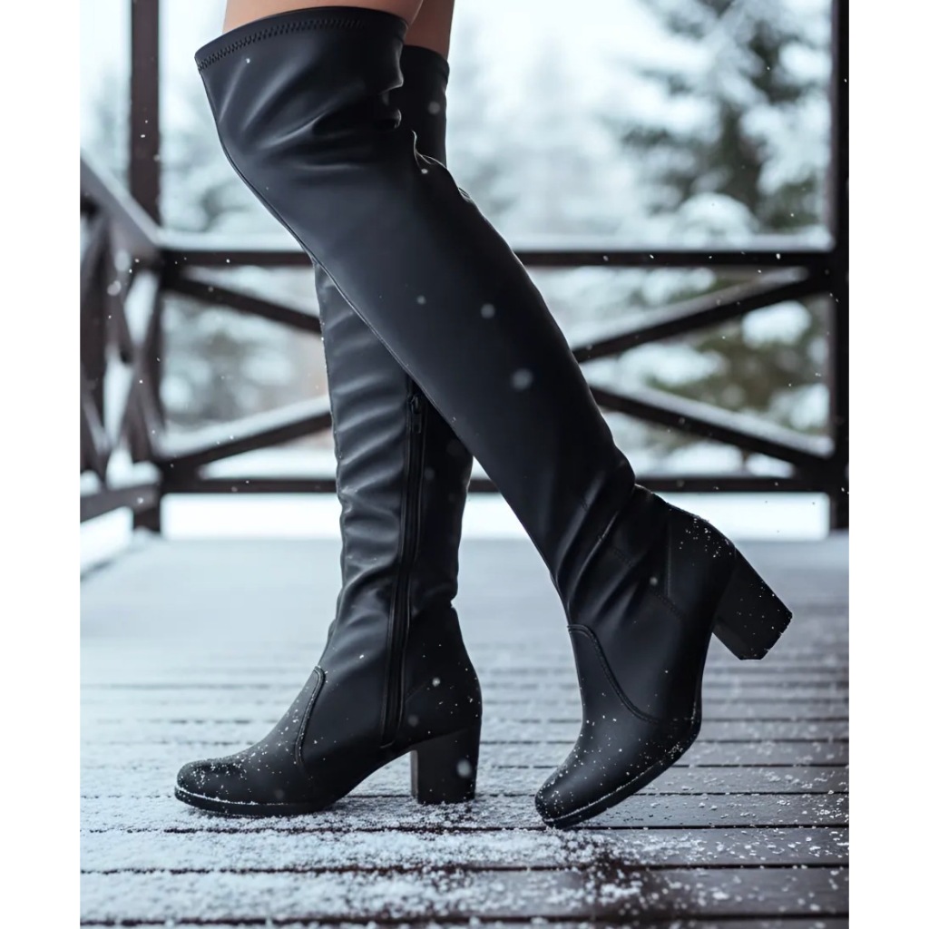 Bota Feminina Cano Alto Over Impermeável Dakota Salto Médio Da221