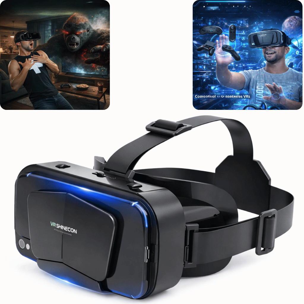 Óculos VR Shinecon G10 Realidade Virtual 3D Android iOS co, Ajuste Foco para jogos e filmes