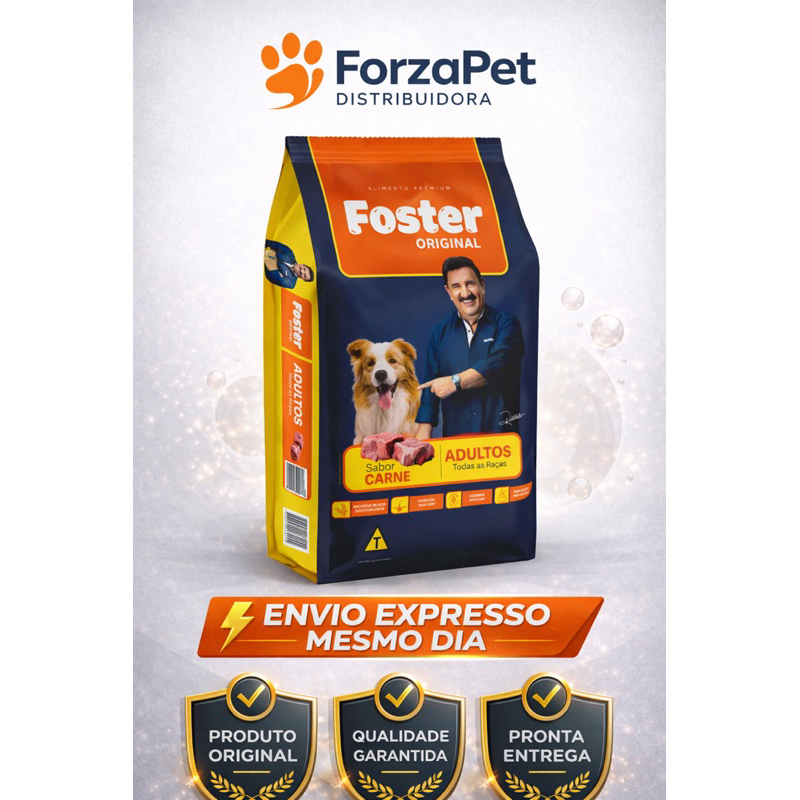 Ração Foster Premium 15kg Cães Adultos – Nutrição Completa, Mais Energia, Pelagem Brilhante e Alta Digestibilidade