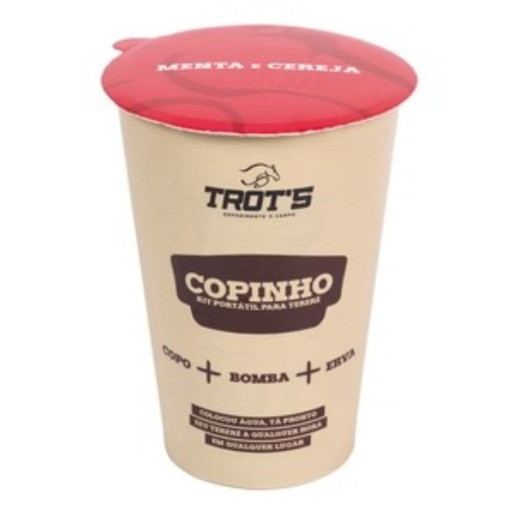Copinho Trot’s Menta e Cereja Kit Completo Tereré Copo + Bomba + Erva Pronto