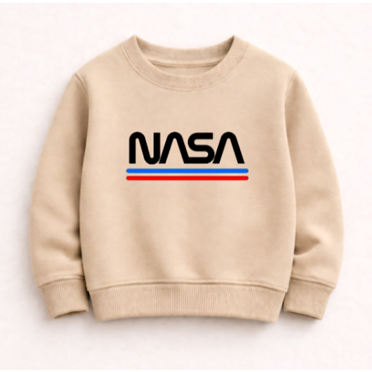 Moletom Gola Careca Infantil Várias Cores Premium Estampa Nasa Listras