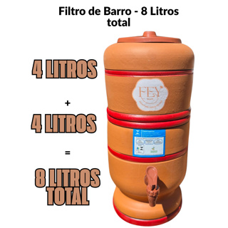 Filtro de Barro Completo 8 Litros ToTal com Vela Tripla Ação Oasis – Água Pura e Natural em Oferta na Shopee