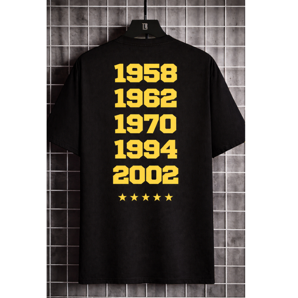 Camiseta Brasil Masculina  – Estampa Peito + Costas Copa do Mundo 5 Estrelas