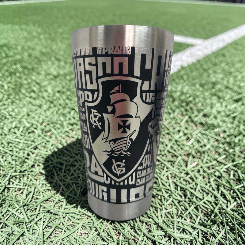 Copo Térmico 473ml Personalizado a Laser 360° Vasco com Nome no Copo e no Abridor