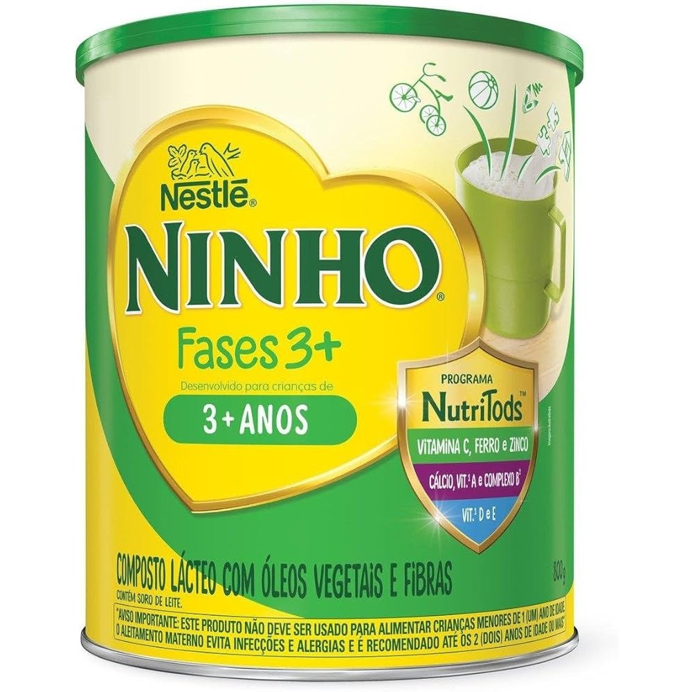 Leite Ninho Fases 3+ Nestlé 800g Composto Lácteo Infantil