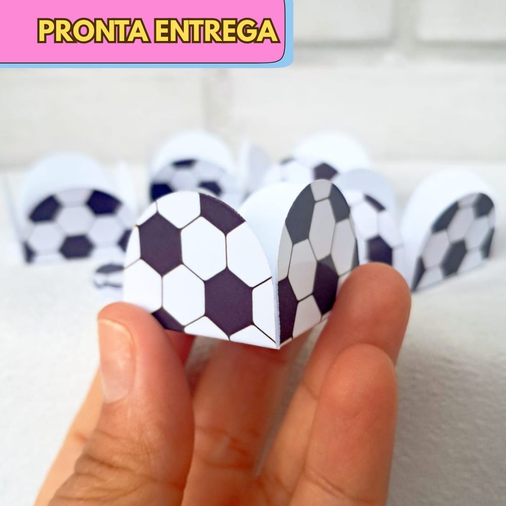 20/50/100 PRONTA ENTREGA Forminha Personalizada FUTEBOL 4 Pétalas para Brigadeiro/Doces para Festas
