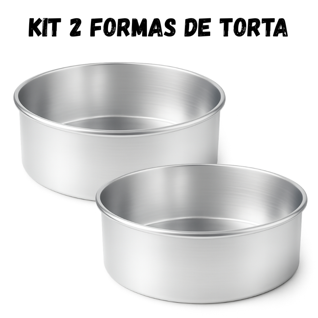 Kit Formas de Bolo Assadeira Redonda Torta Baixa Alumínio Reforçado – Alta Durabilidade | Nº 22/ 20/N18/16/14